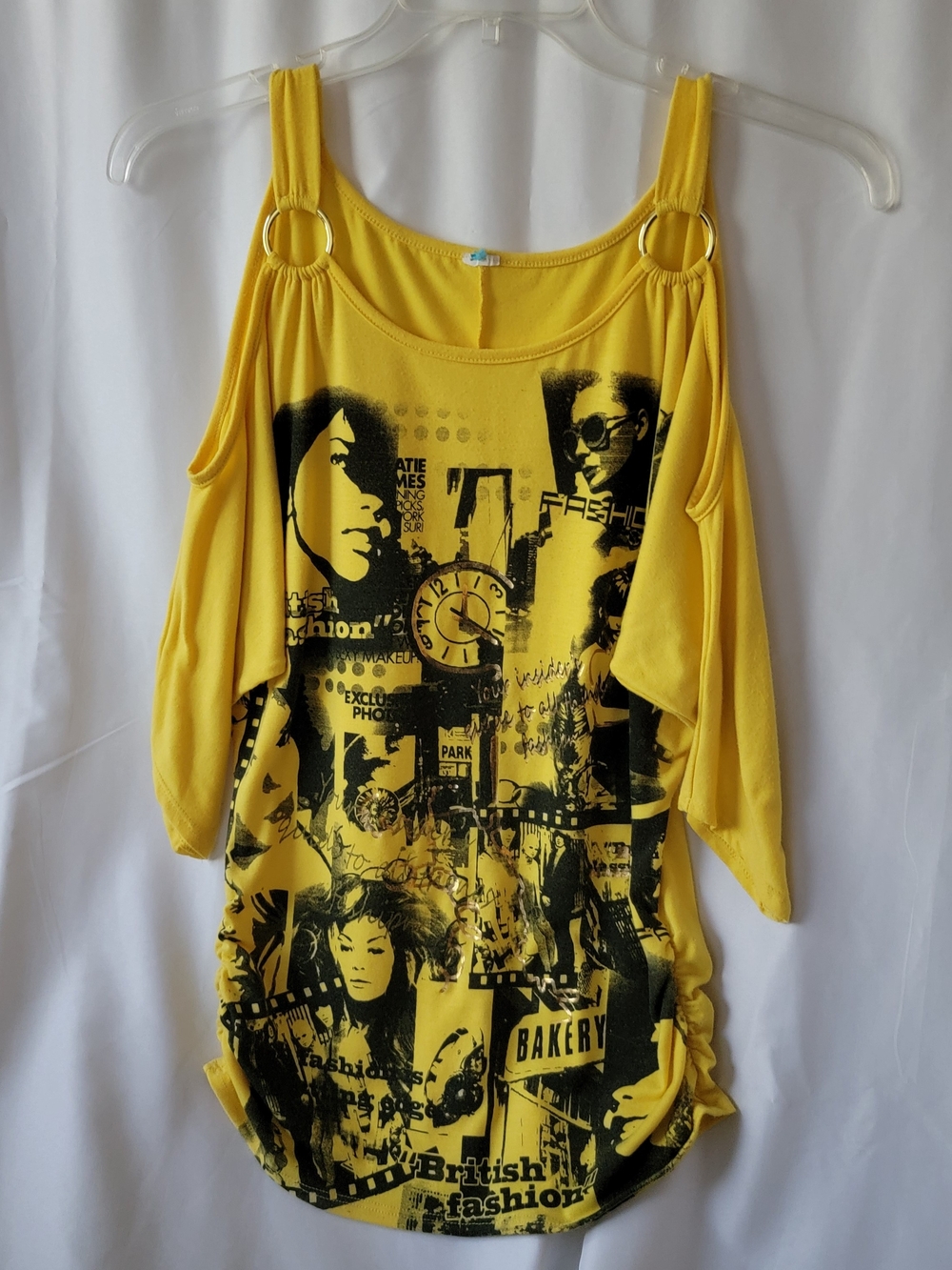 Yellow Women’s British Fashion Graphic Top